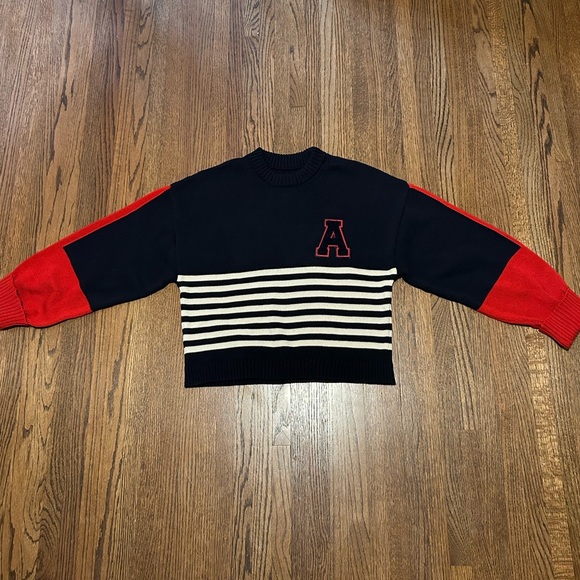 Anthropologie Navy and Red Striped Sweater - Picture 5 of 11